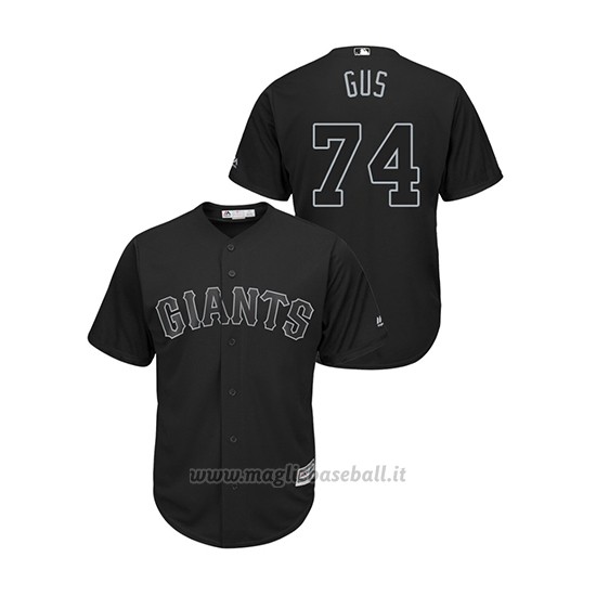 Maglia Baseball Hombre San Francisco Giants 74 Jandel Gustave 2019 Players Weekend Replica Nero
